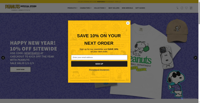 Security scan screenshot of https://peanuts.store