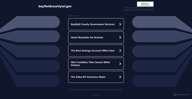 Security scan screenshot of https://bayfieldcountywi.gov/