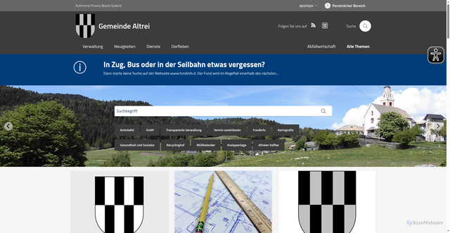 Security scan screenshot of https://www.comune.anterivo.bz.it