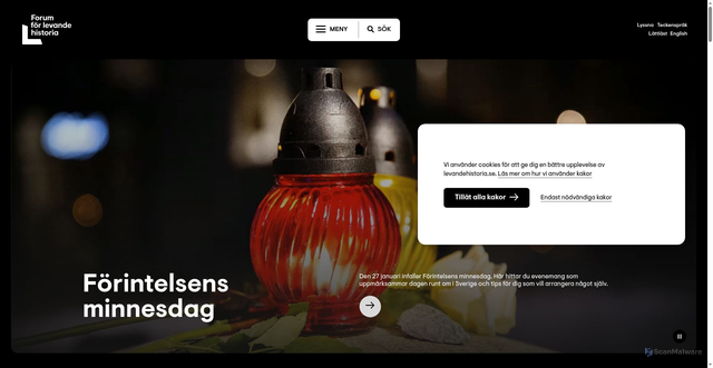 Security scan screenshot of https://www.levandehistoria.se/