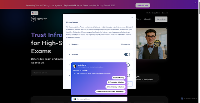 Security scan screenshot of https://talview.com