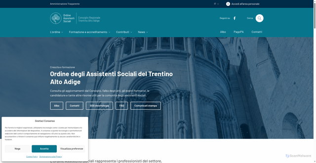 Security scan screenshot of https://www.ordineastaa.it/