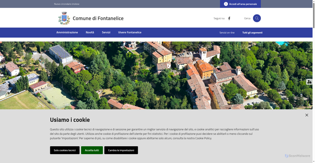 Security scan screenshot of https://www.comune.fontanelice.bo.it