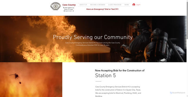 Security scan screenshot of https://www.casscountyesd2tx.gov/