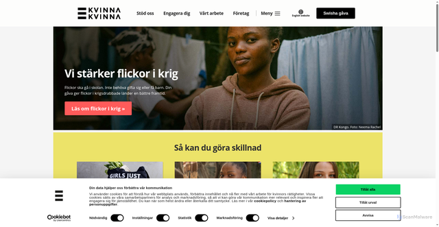 Security scan screenshot of https://kvinnatillkvinna.se