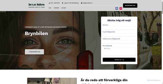 Security scan screenshot of https://skonhetssalonggoteborg.se