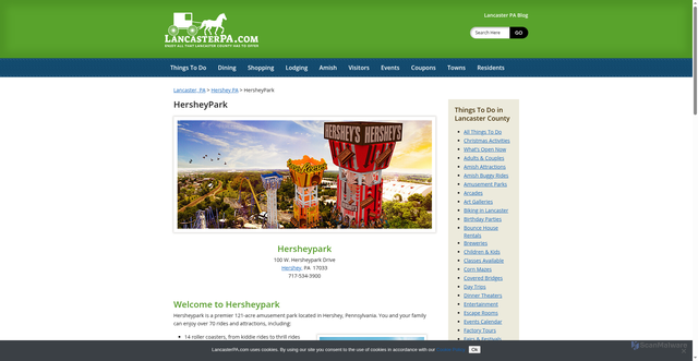 Security scan screenshot of https://lancasterpa.com/hershey/hersheypark/