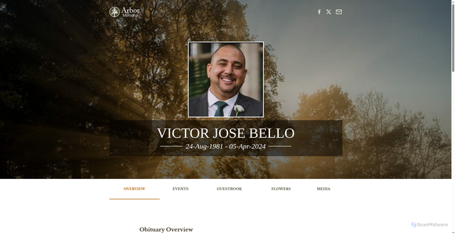 Security scan screenshot of https://www.arbormemorial.ca/en/toll/obituaries/victor-jose-bello/122172.html