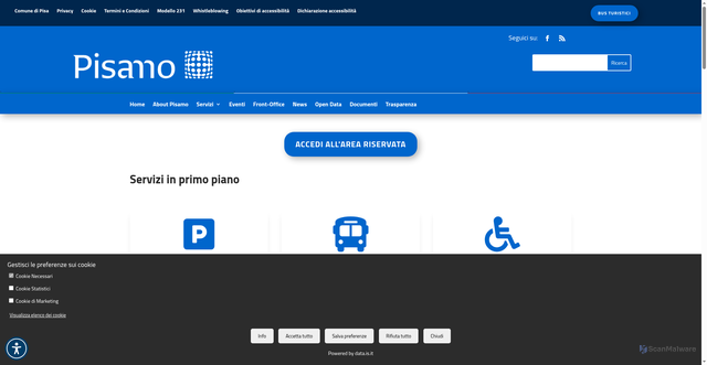 Security scan screenshot of https://www.pisamo.it/wp/