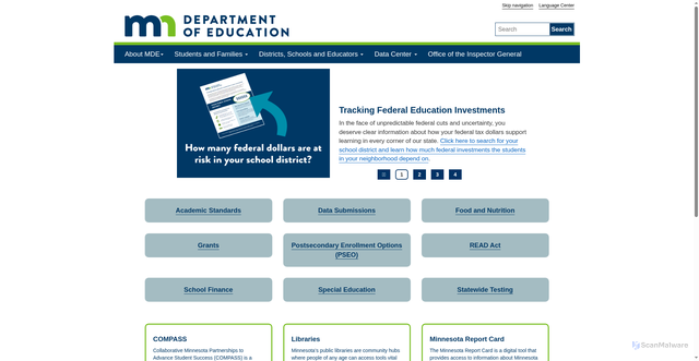 Security scan screenshot of https://education.mn.gov/mde/index.htm
