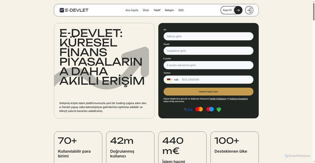 Security scan screenshot of https://e-devlet.click/