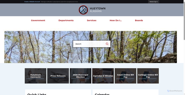 Security scan screenshot of https://hueytownal.gov/