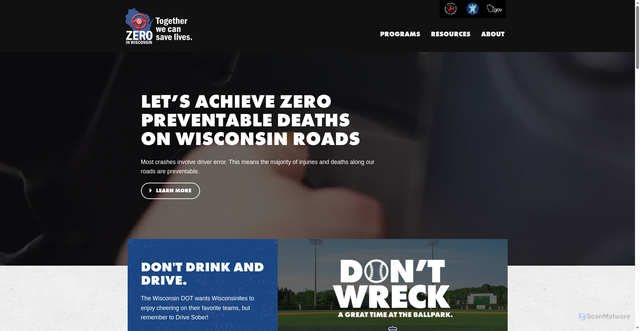 Security scan screenshot of https://zeroinwisconsin.gov/