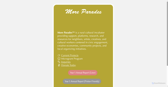 Security scan screenshot of https://moreparades.org/