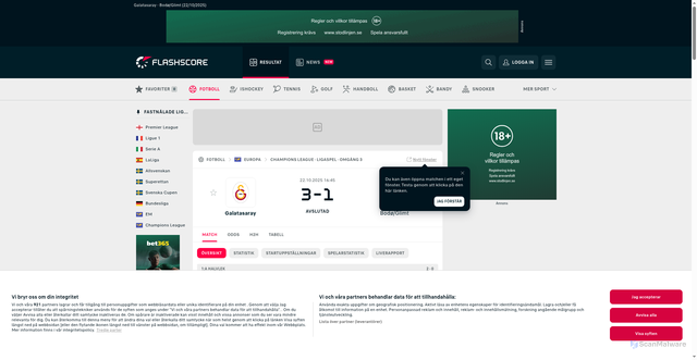 Security scan screenshot of https://www.flashscore.se/match/fotboll/bodo-glimt-S0WZMUNG/galatasaray-riaqqurF/