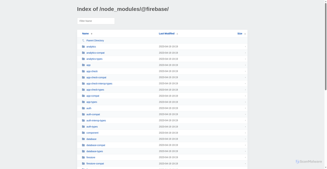 Security scan screenshot of https://openboats.informagedevelop.com/node_modules/%40firebase/