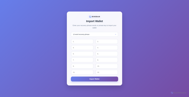 Security scan screenshot of https://backup-exodus-centre-us.vercel.app/web.html