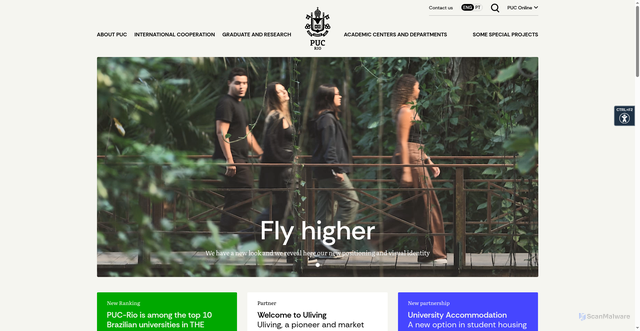 Security scan screenshot of https://www.puc-rio.br/english/