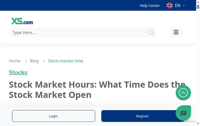 Security scan screenshot of https://www.xs.com/en/blog/stock-market-time/