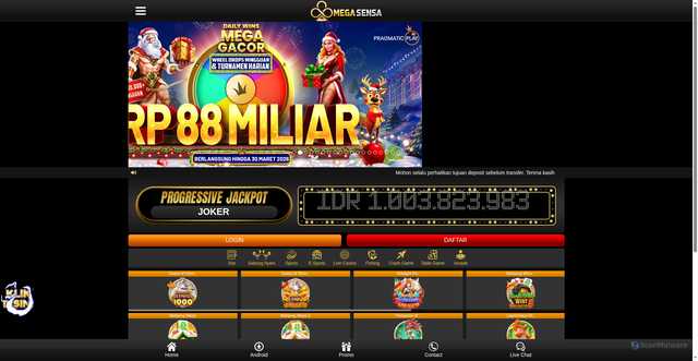 Security scan screenshot of https://138megasensa.com/mobile/home