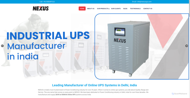 Security scan screenshot of https://www.nexusups.com