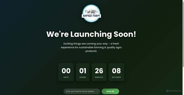 Security scan screenshot of https://ahmedfarm.com/