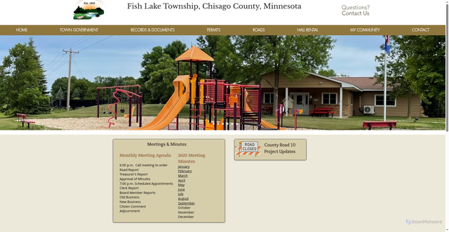 Security scan screenshot of https://www.fishlaketownshipmn.gov/