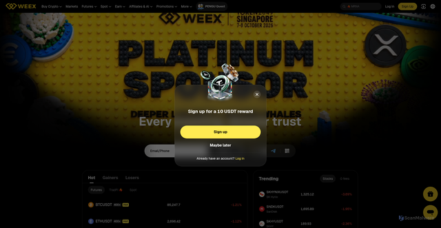 Security scan screenshot of https://weex168.ru