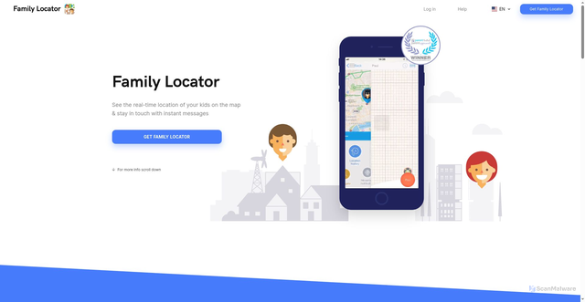 Security scan screenshot of https://family-locator.com