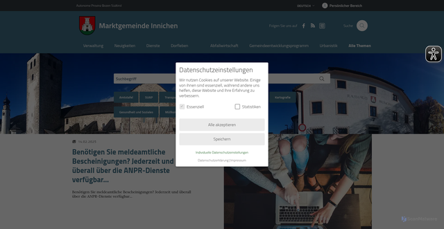 Security scan screenshot of https://www.gemeinde.innichen.bz.it/de