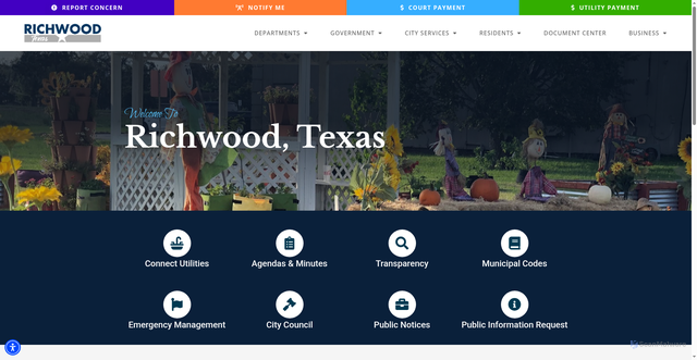 Security scan screenshot of https://richwoodtx.gov/