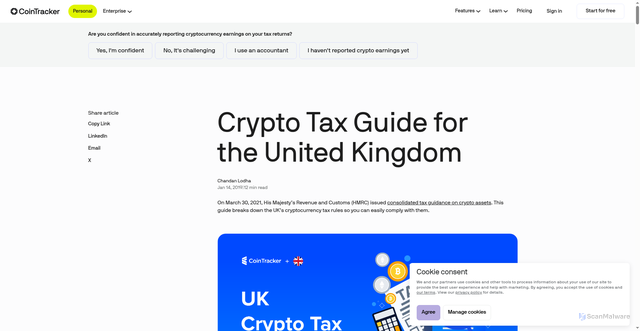 Security scan screenshot of https://ct-landing.pages.dev/blog/cryptocurrency-taxation-in-the-united-kingdom