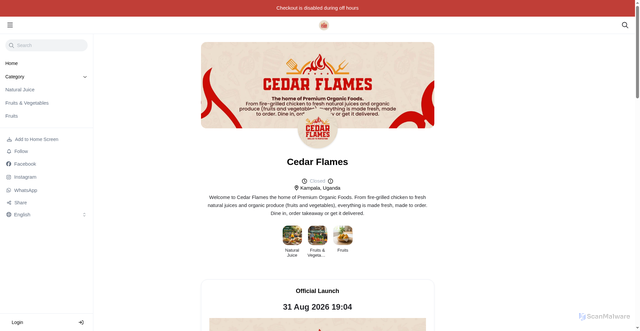 Security scan screenshot of http://cedarflamesug.com/