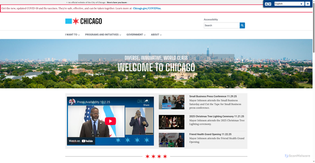 Security scan screenshot of https://www.chicago.gov/city/en.html