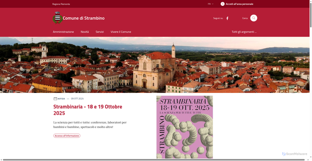 Security scan screenshot of https://www.comune.strambino.to.it/