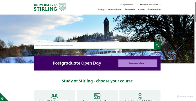 Security scan screenshot of https://www.stir.ac.uk/