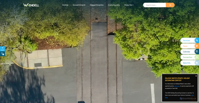 Security scan screenshot of https://townofwendellnc.gov/