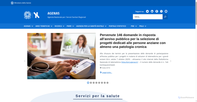 Security scan screenshot of https://www.agenas.gov.it/