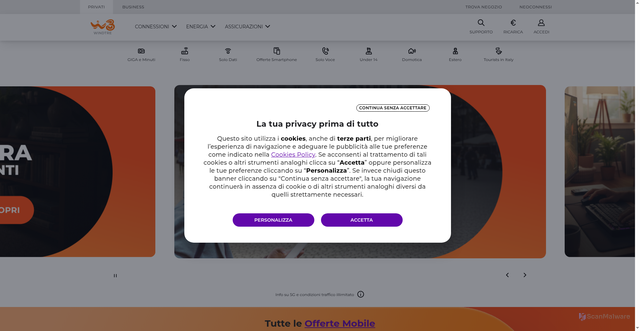 Security scan screenshot of https://www.windtre.it/