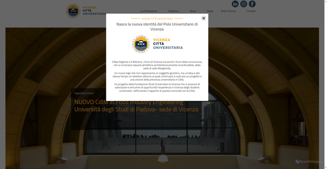 Security scan screenshot of https://www.univi.it