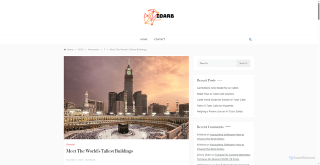 Security scan screenshot of https://idarb.com/2015/11/07/meet-the-worlds-tallest-buildings/