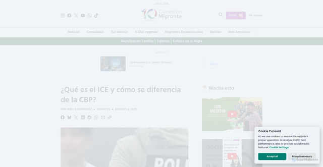 Security scan screenshot of https://conexionmigrante.com/2025-/08-/04/que-es-el-servicio-de-control-de-inmigracion-y-aduanas/