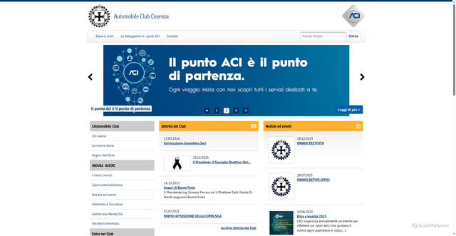Security scan screenshot of https://www.cosenza.aci.it