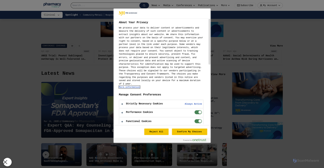 Security scan screenshot of https://pharmacytimes.com