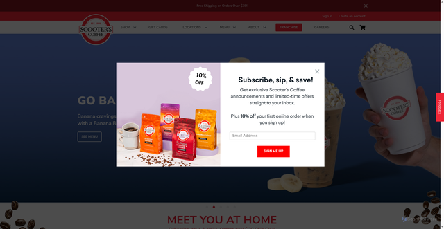 Security scan screenshot of https://www.scooterscoffee.com