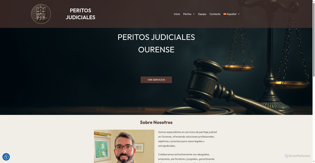 Security scan screenshot of http://www.peritosjudicialesourense.com/