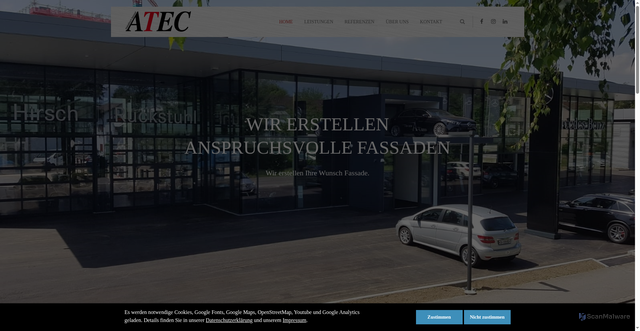 Security scan screenshot of https://atec-metallbau.com/