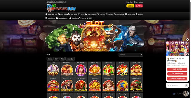 Security scan screenshot of https://noindek1-bansos188.vip/desktop/game/slot/jili