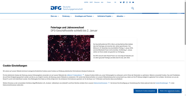 Security scan screenshot of https://www.dfg.de/