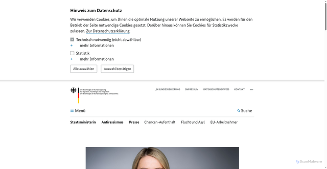 Security scan screenshot of https://www.integrationsbeauftragte.de/ib-de